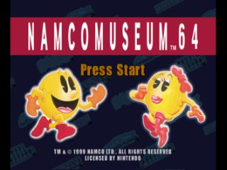 Namco Museum 64 title screen for Nintendo 64